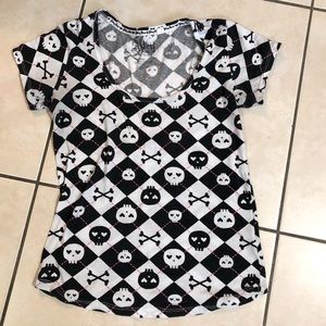 Abbey Dawn by Avril Levigne skull  t shirt